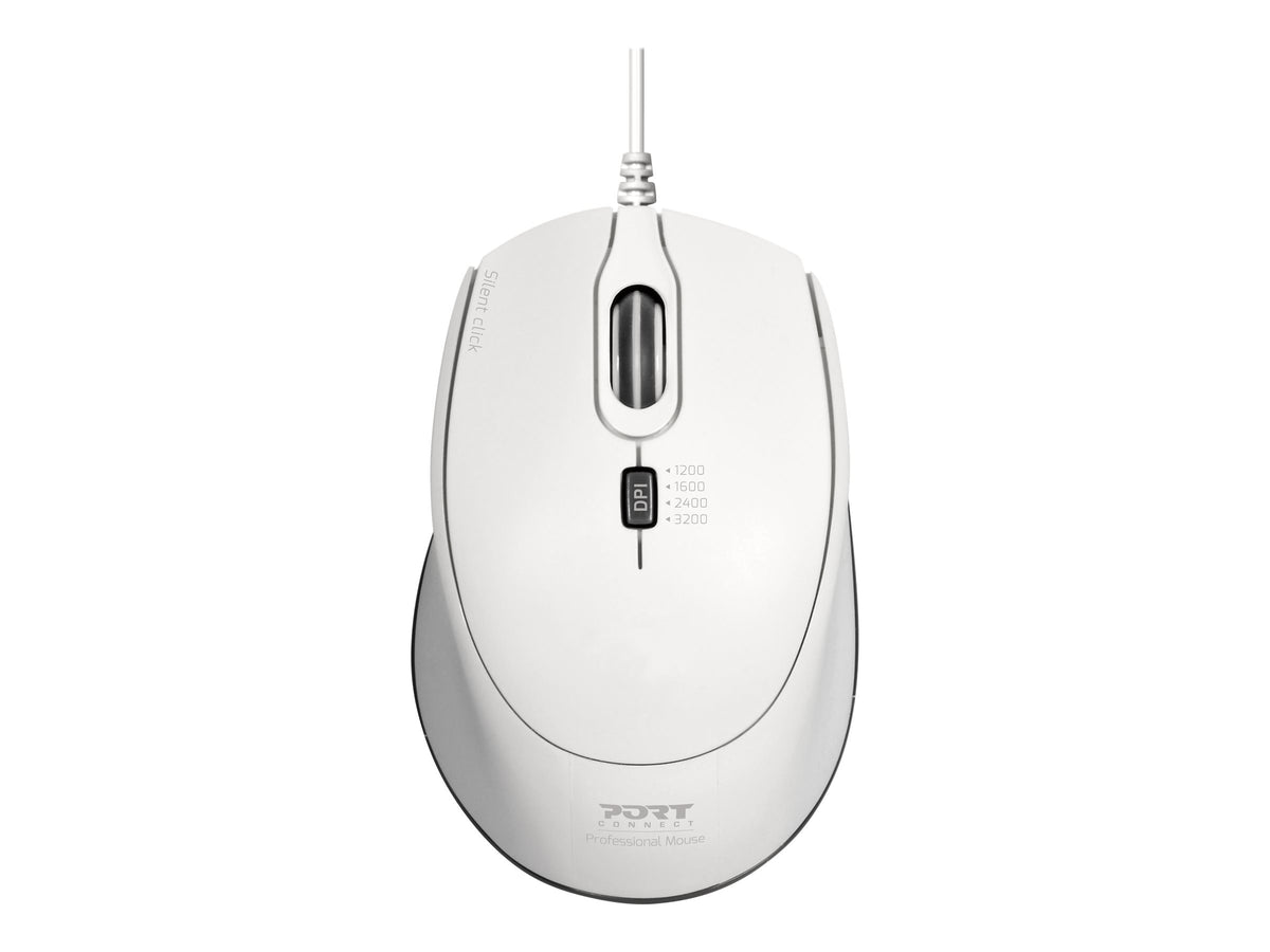 PORT DESIGNS Mouse Office Pro Silent Wired - White