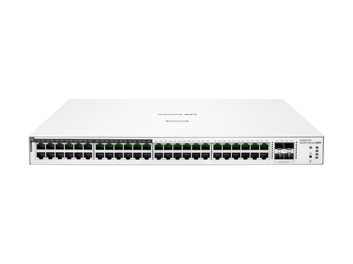 HPE Networking Instant On 1830 48G 24p Class4 PoE 4SFP 370W Switch Commutateur intelligent 24 x10/100/1000 + 24x10/100/1000PoE+)