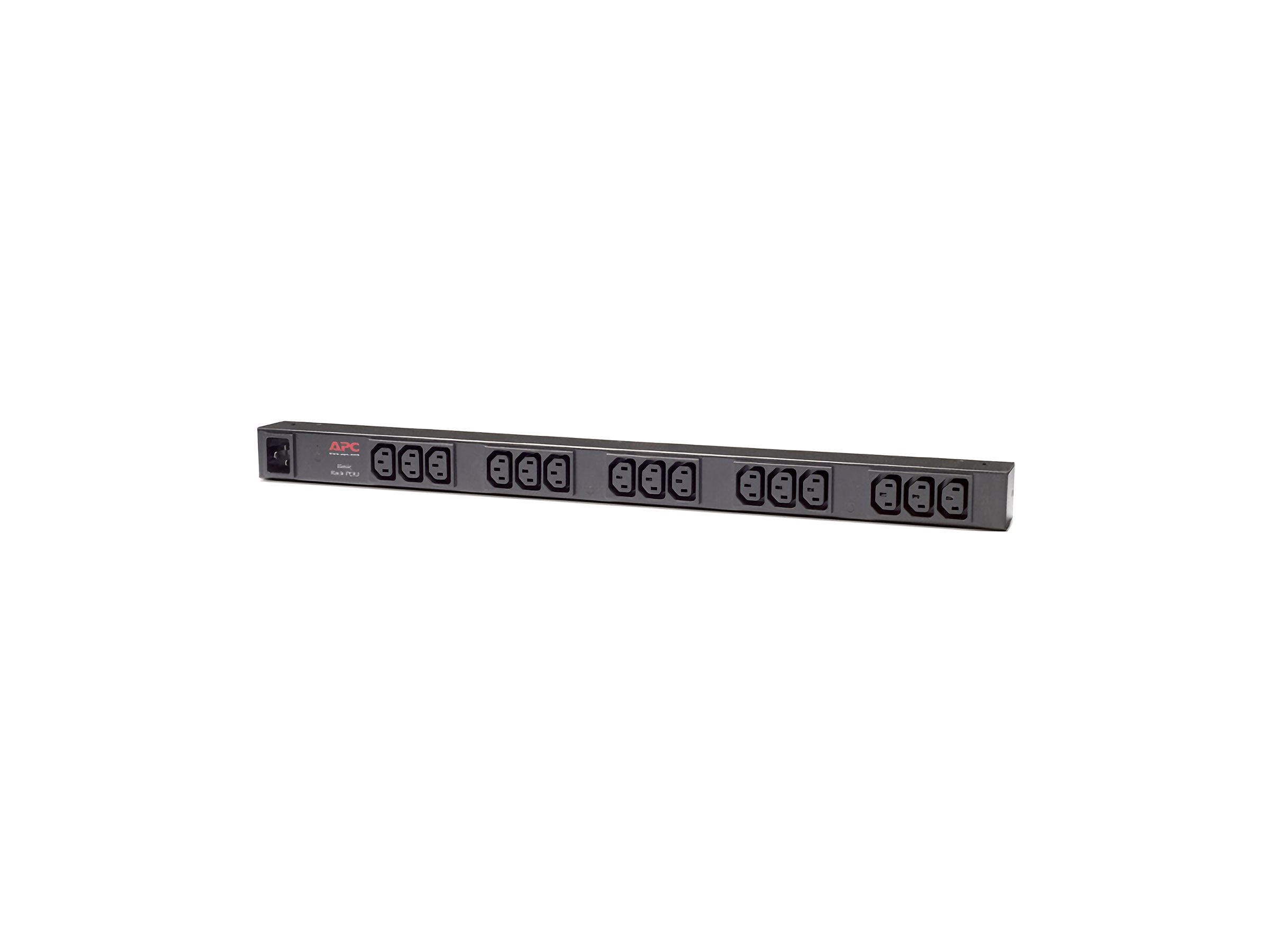 APC Basic Rack PDU Zero U Rack AC 120/208/230V input IEC 60320 C20 output connectors 15 power IEC 60320 C13 0U 2.4m cord BK
