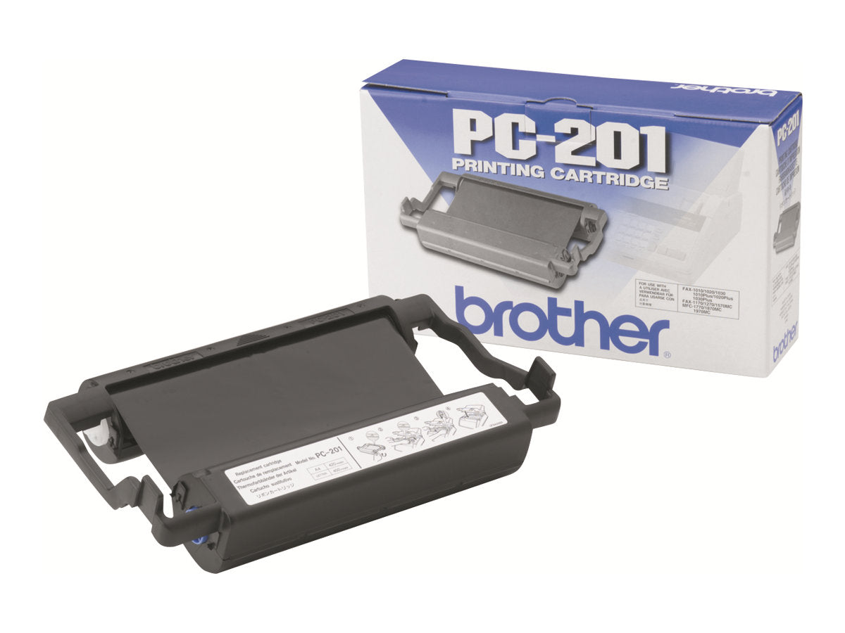 BROTHER PC-201 cassette ruban noir 420 pages pack de 1