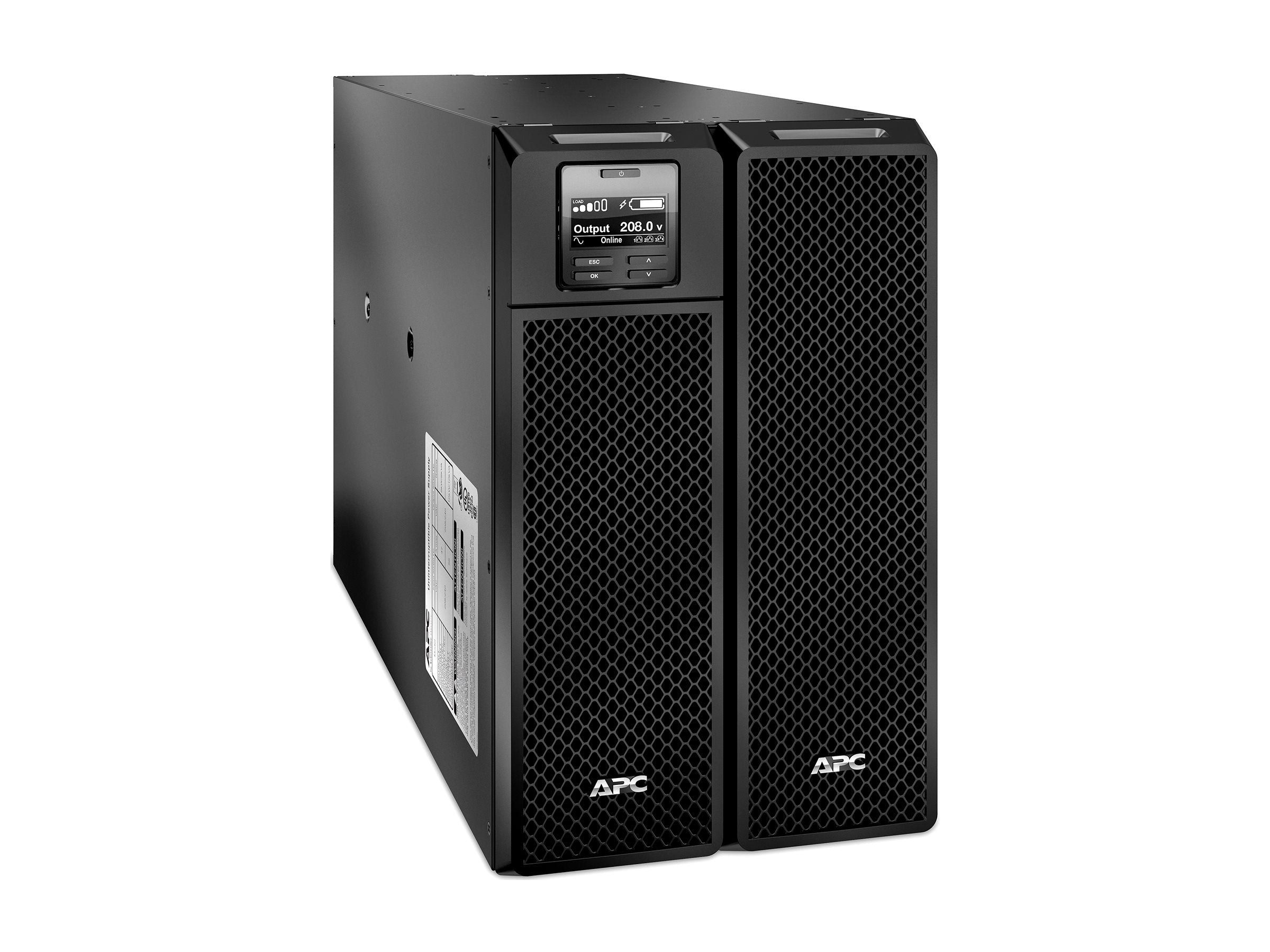 APC Smart-UPS On-Line 10000VA UPS AC 208/240V 10 kW 10000VA 1-phase Ethernet 10/100 RS-232 USB output connectors 7 Black