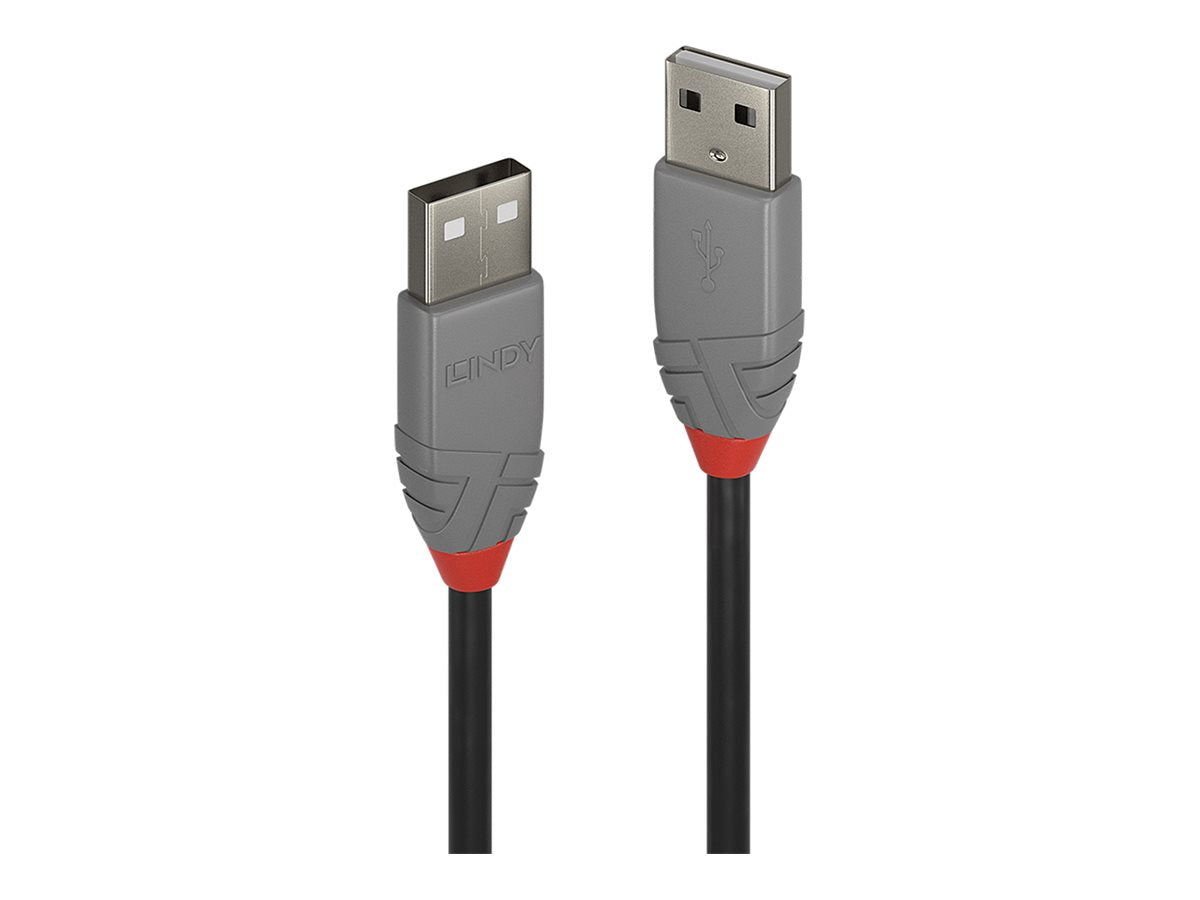 LINDY 2m USB 2.0 Type A Cable Anthra Line USB Type A Male to Male