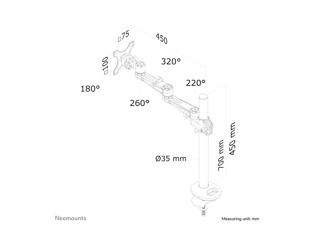 NEOMOUNTS FPMA-D935G Support décran à fixer 10-30p