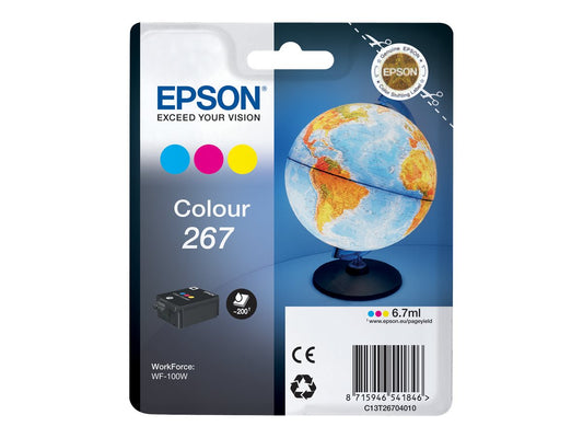 EPSON 2LB 267 ink cartridge cyan magenta and yellow standard capacity 200 pages 1-pack RF-AM blister w/s