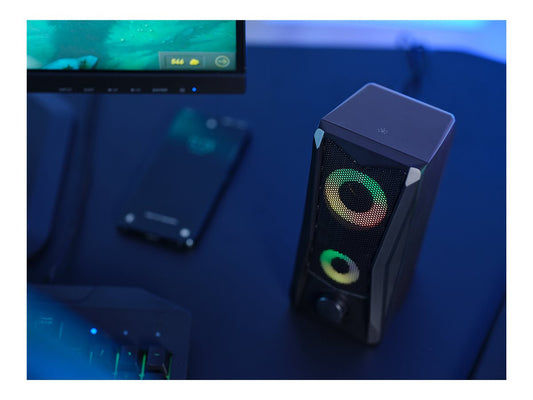 TRUST Enceintes JAVV 2.0 RGB noire