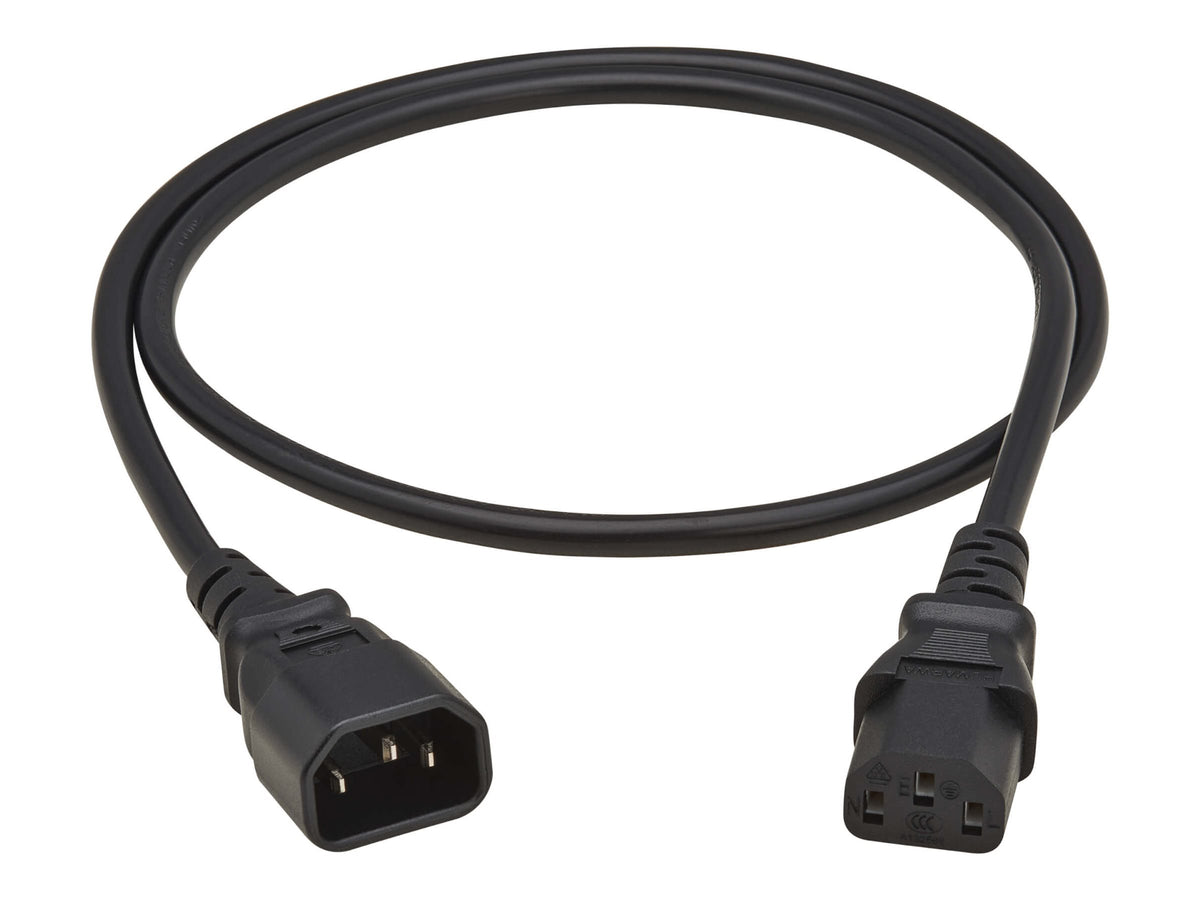 EATON TRIPPLITE PDU Power Cord C13 to C14 - 10A 250V H05VV-F 1M 3.28 FT. Black