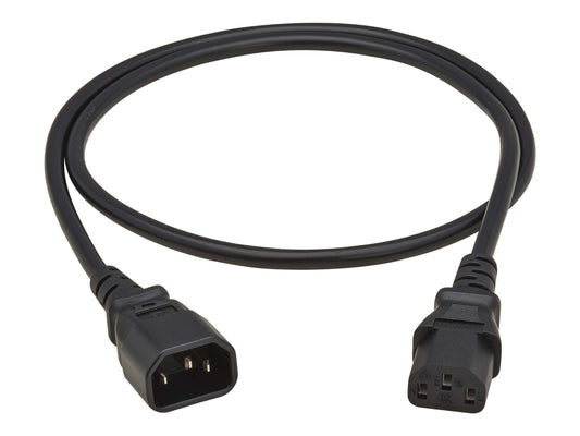 EATON TRIPPLITE PDU Power Cord C13 to C14 - 10A 250V H05VV-F 1M 3.28 FT. Black