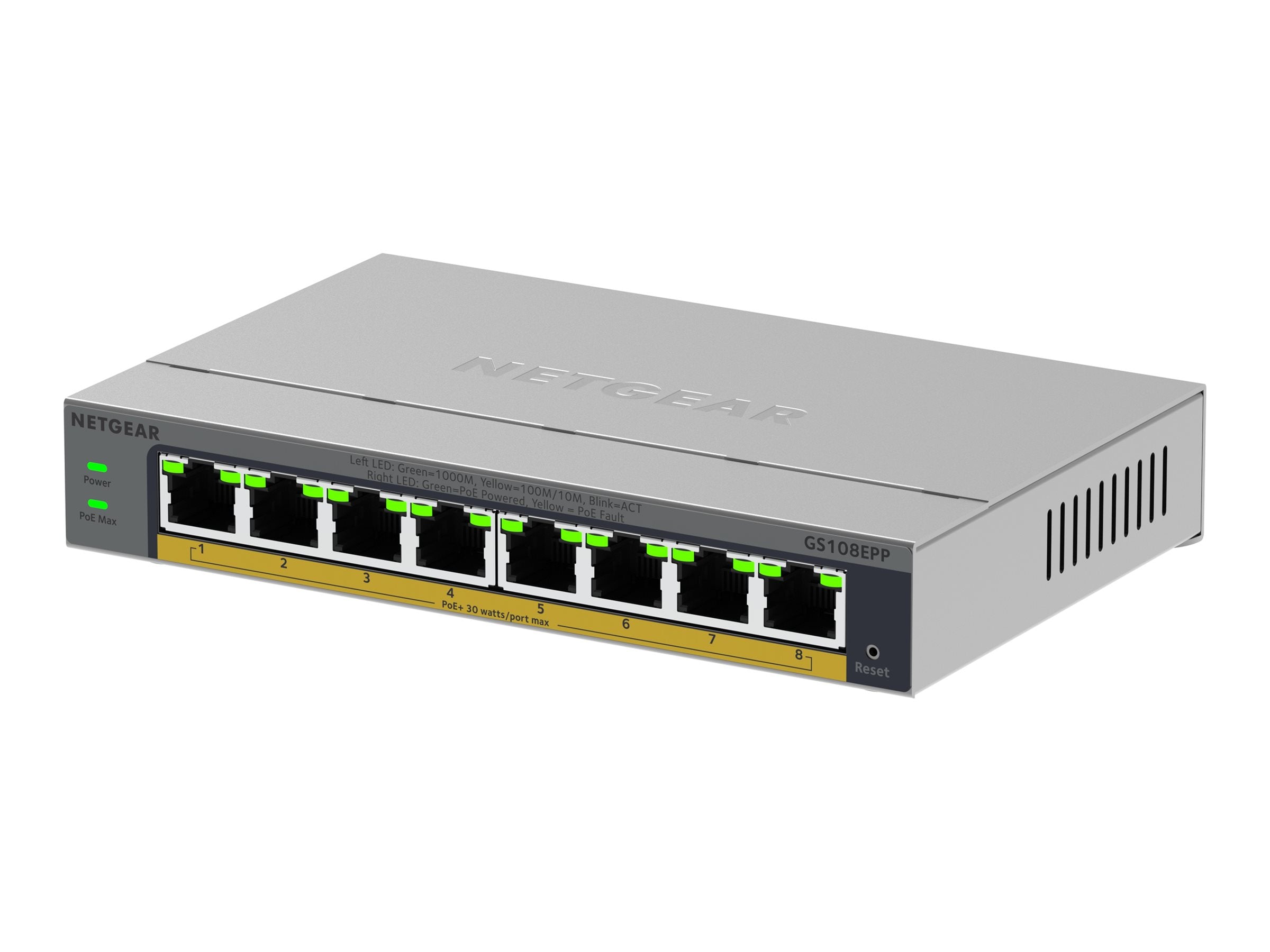NETGEAR 8PT GB PLUS SWICH W/ POE+ GS108EPP