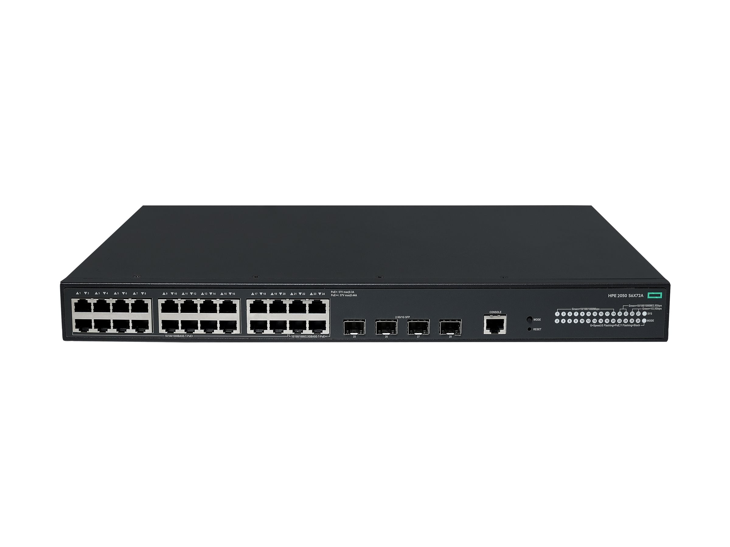 HPE Networking CW 2050 24p 10/100/1000BT PoE+ 4p SFP 1G/2.5G 420W Sw EU en