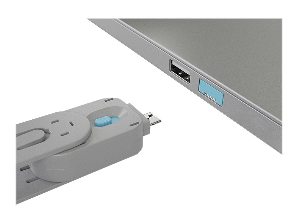 LINDY Clé USB et 4 bloqueurs de ports USB Bleu