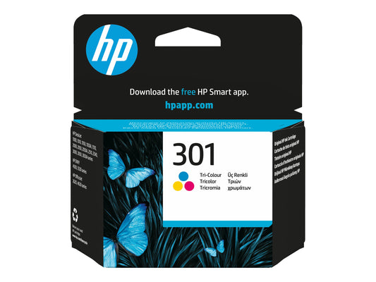 HP 301 original Ink cartridge CH562EE 301 tri-colour standard capacity 3ml 165 pages 1-pack Blister multi tag