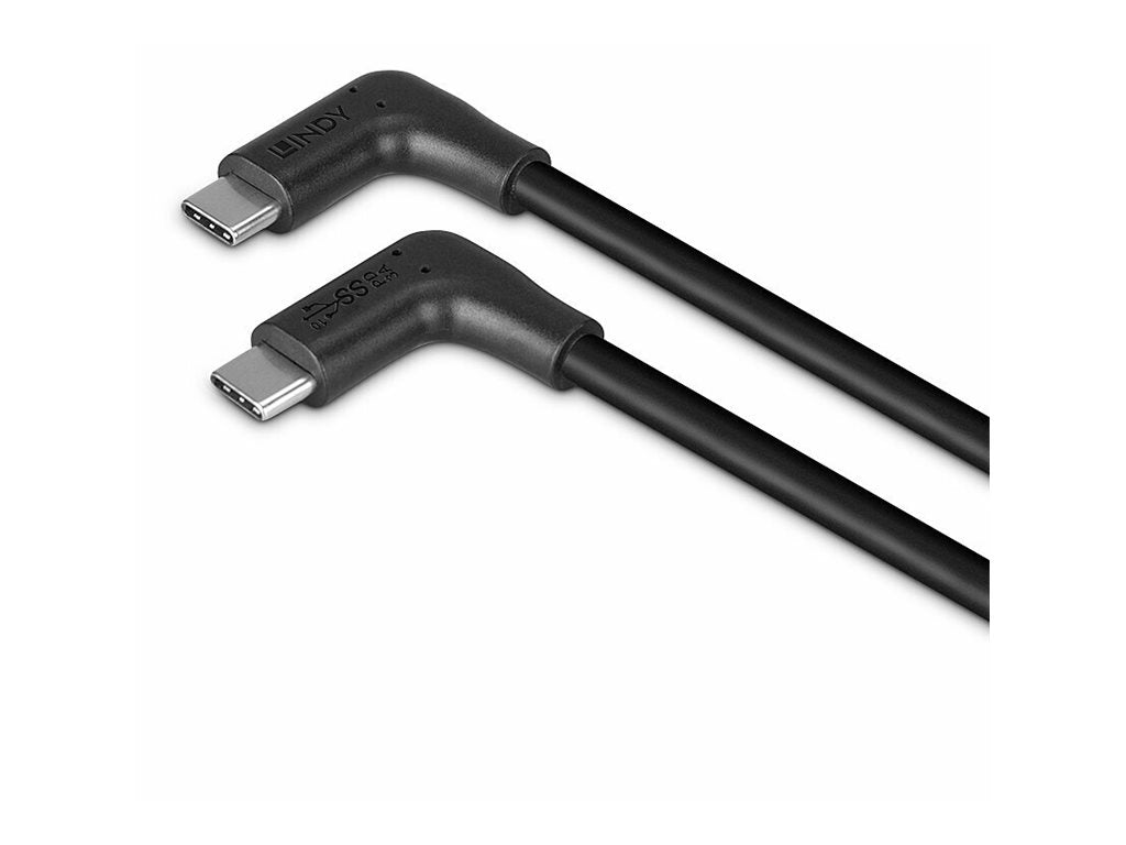LINDY 0.5m USB 3.2 Type C Cable 2 x 90 Right Angle