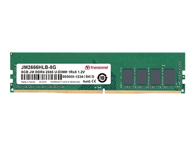 TRANSCEND 8Go JM DDR4 2666Mhz U-DIMM 1Rx16 1Gx16 CL19 1.2V