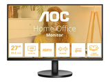 AOC U27B3A 27p UHD 3840x2160 60Hz HDR10 HDMI 2.0 DisplayPort 1.4 black