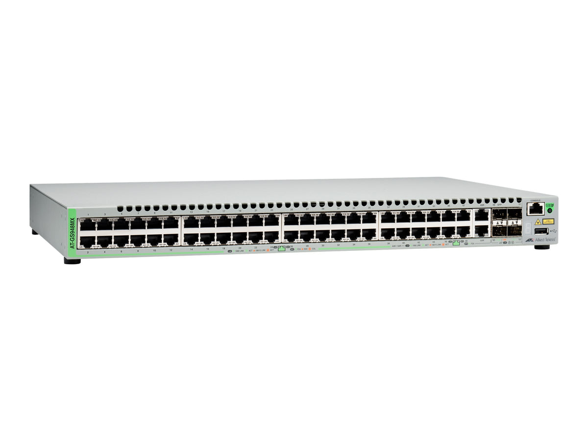 ALLIED Gigabit Ethernet Managed switch with 48 ports 10/100/1000T ports 2 SFP/Copper combo ports 2 SFP/SFP+ uplink slots single