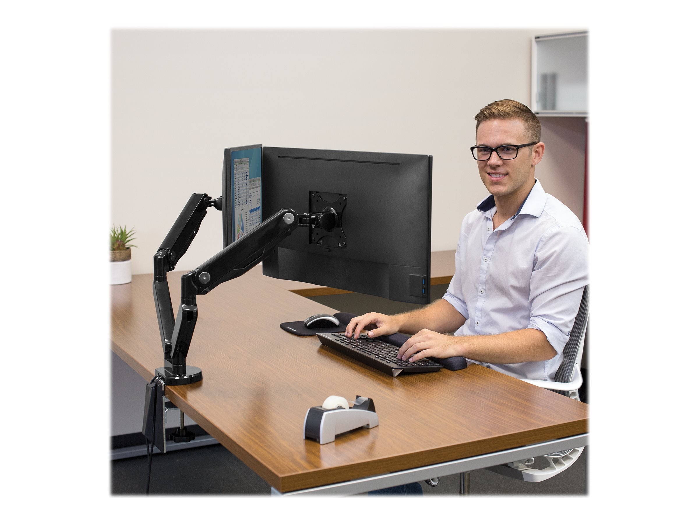 FELLOWES Bras porte écran double Platinium Série