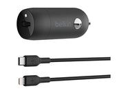 BELKIN 30W USB PD Car Charger With PPS W/PVC C-LTG 1m Black