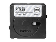 BROTHER 12MM BTAG131 Tape Black on Transparent