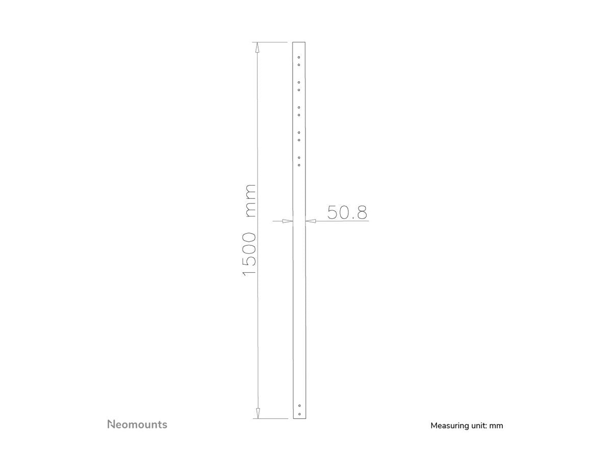 NEOMOUNTS FPMA-CP150BLACK Tube dextension pour support décran au plafond - h 150 cm