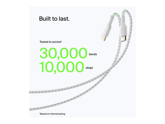 BELKIN BOOST CHARGE USB-A to USB-C Cable Braided 0.15M White
