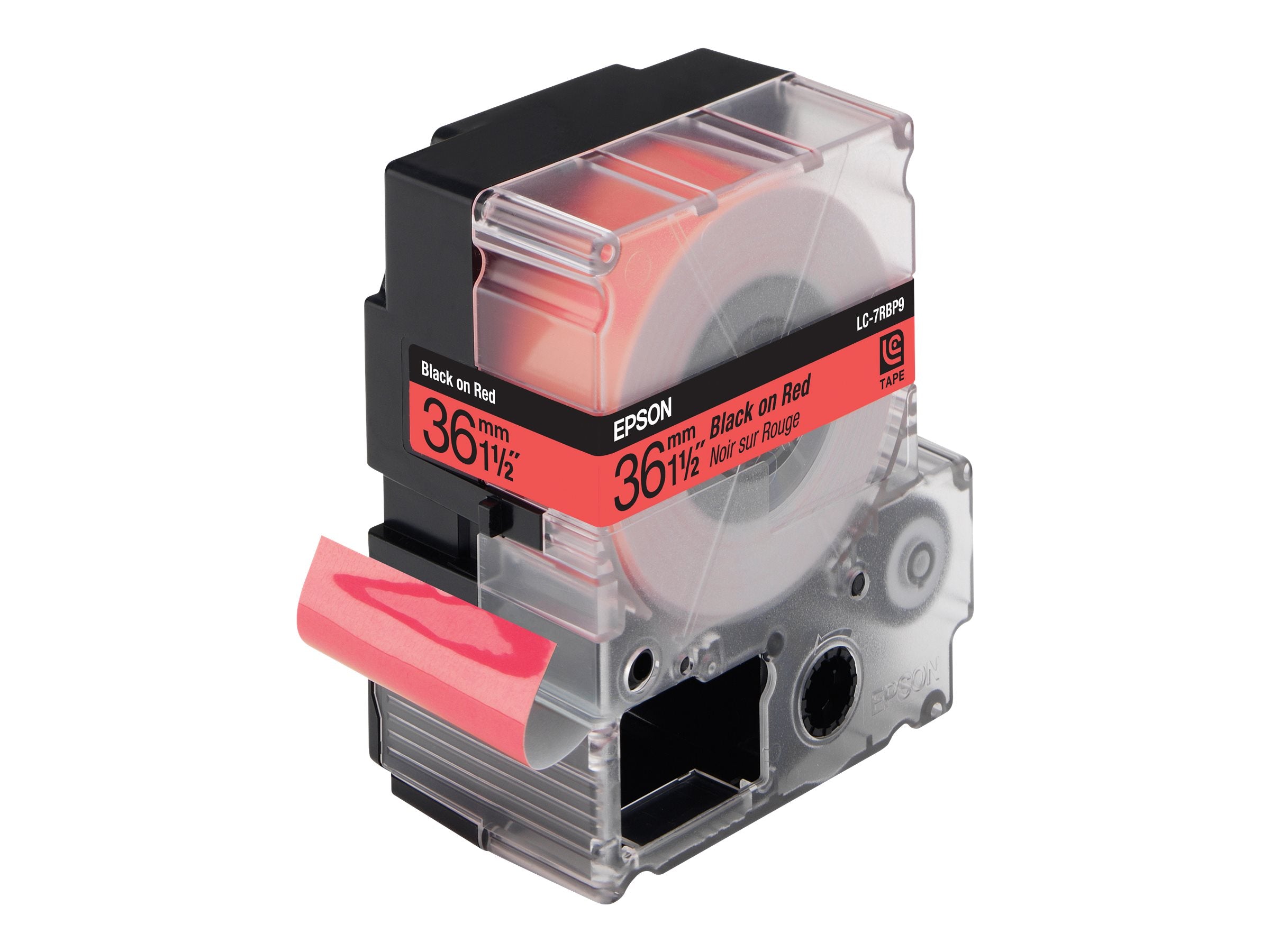 EPSON LC-7RBP9 Pastelnoir sur rouge tape 36mm