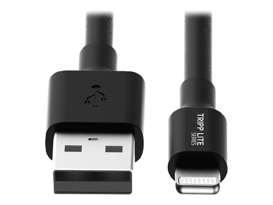 EATON TRIPPLITE USB-A to Lightning Sync/Charge Cable MFi Certified - Black M/M USB 2.0 3ft. 0.91m