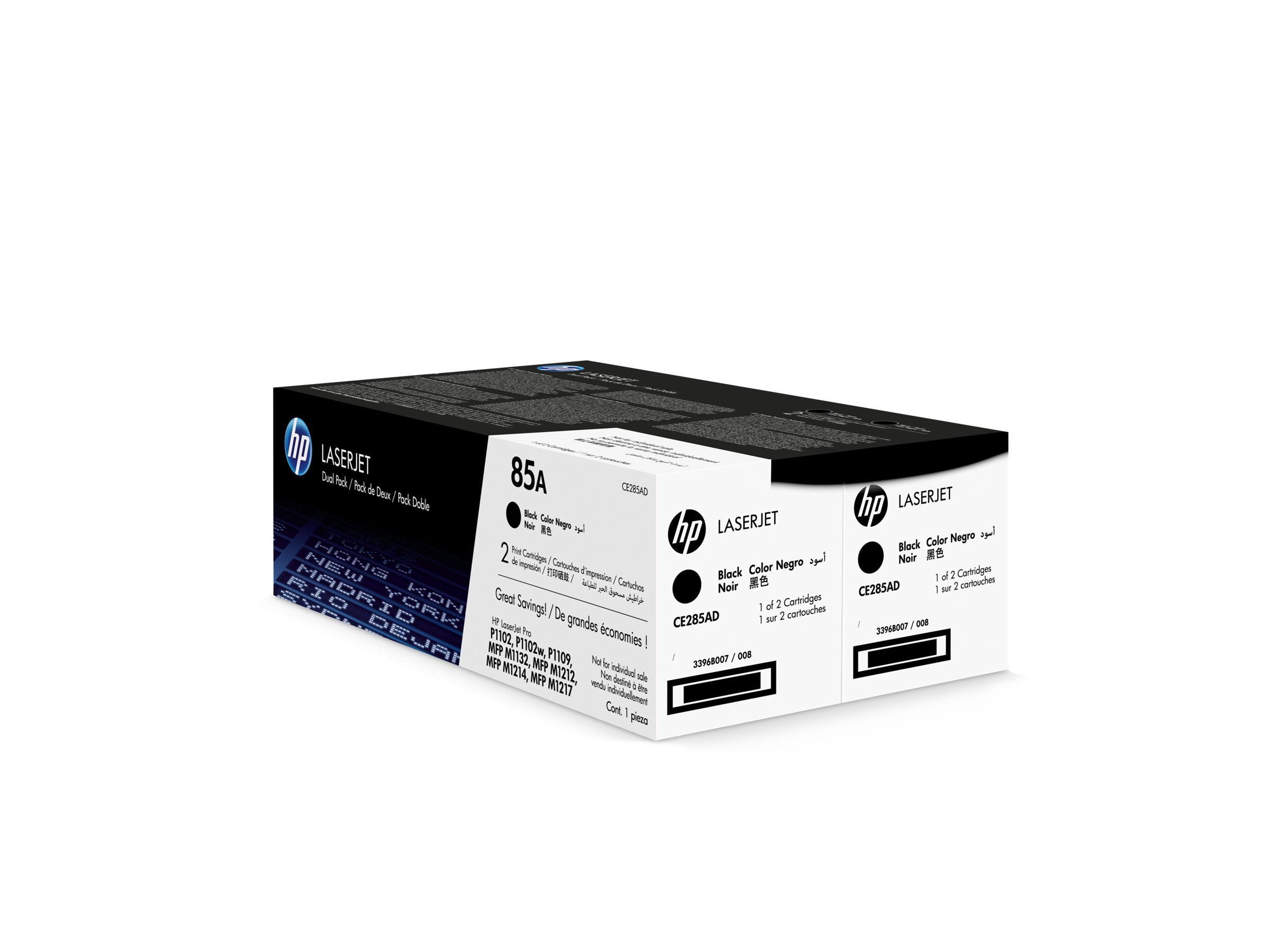 HP 85A original LaserJet Toner cartridge CE285AD black standard capacity 1.600 pages 2-pack