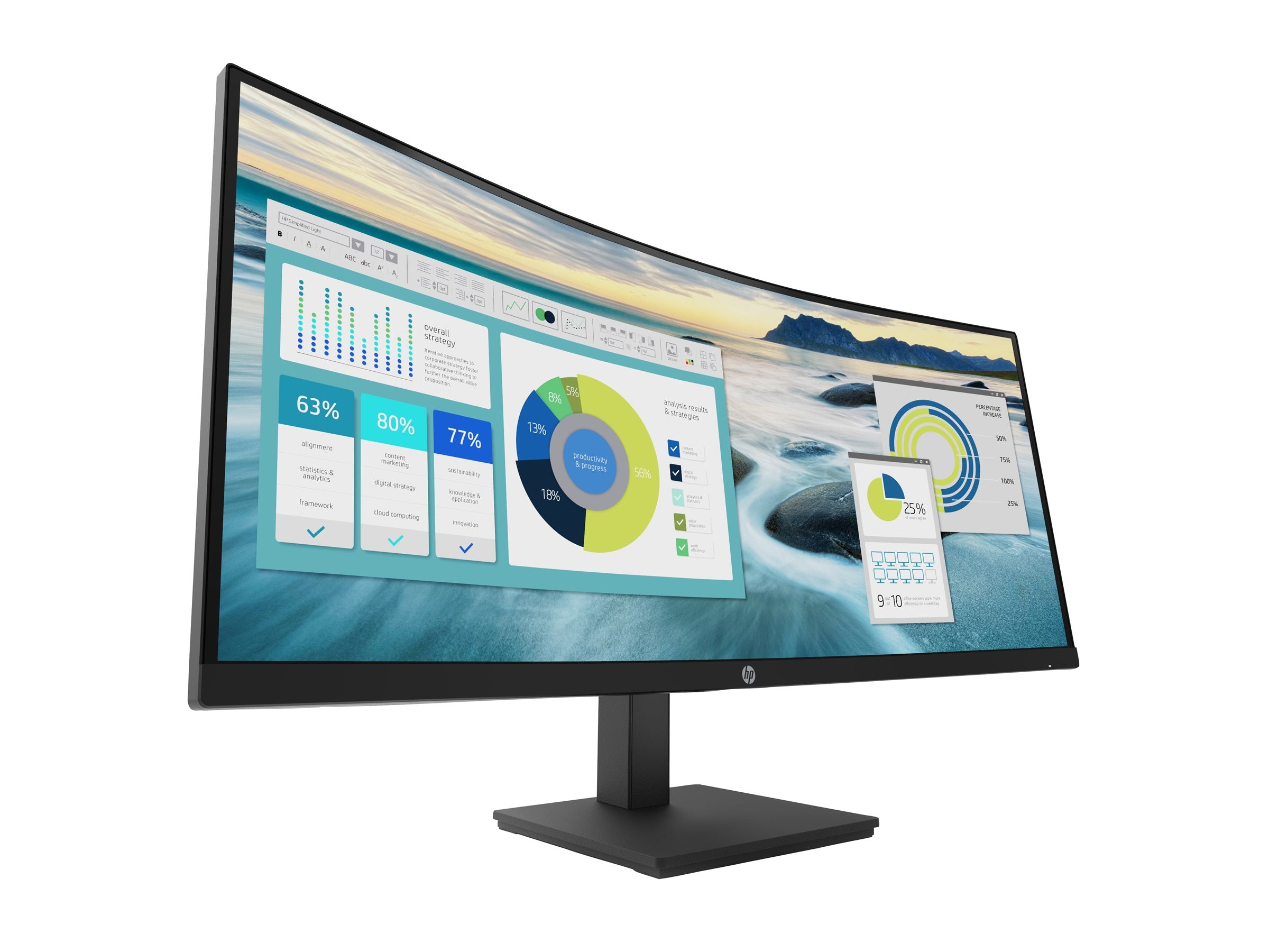 HP Écran incurvé P34hc G4 WQHD 34p WQHD 3440x1440 HDMI USB-C USB port USB hub DisplayPort 3/3/0