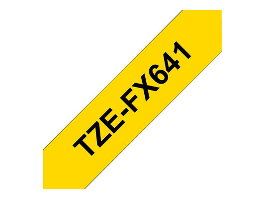 BROTHER P-TOUCH TZE-FX641 noir sur jaune  18mm