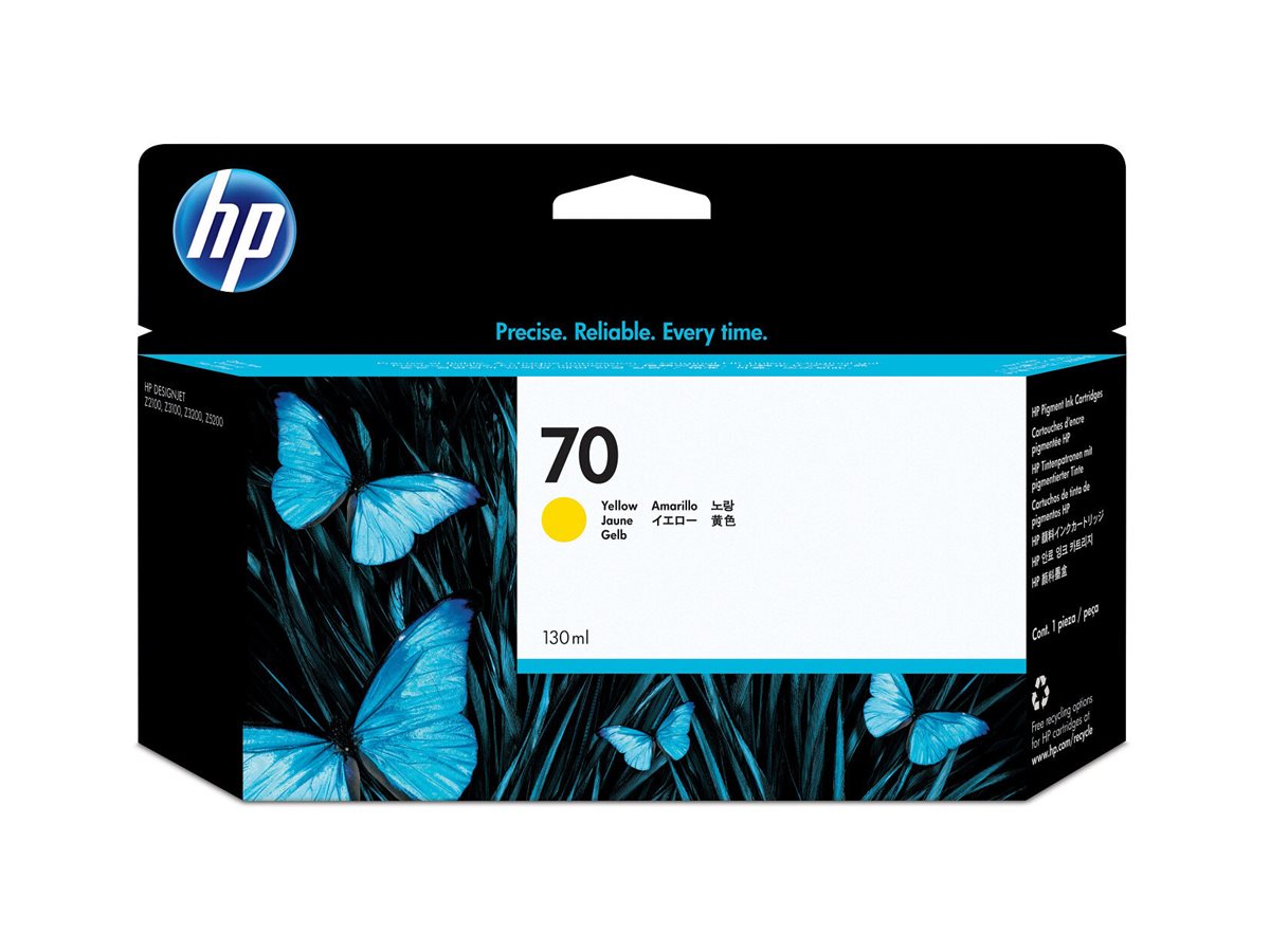 HP 70 original Ink cartridge C9454A yellow standard capacity 130ml 1-pack with Vivera Ink cartridge