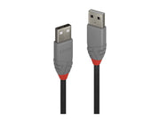 LINDY 0.5m USB 2.0 Type A Cable Anthra Line USB Type A Male to Male
