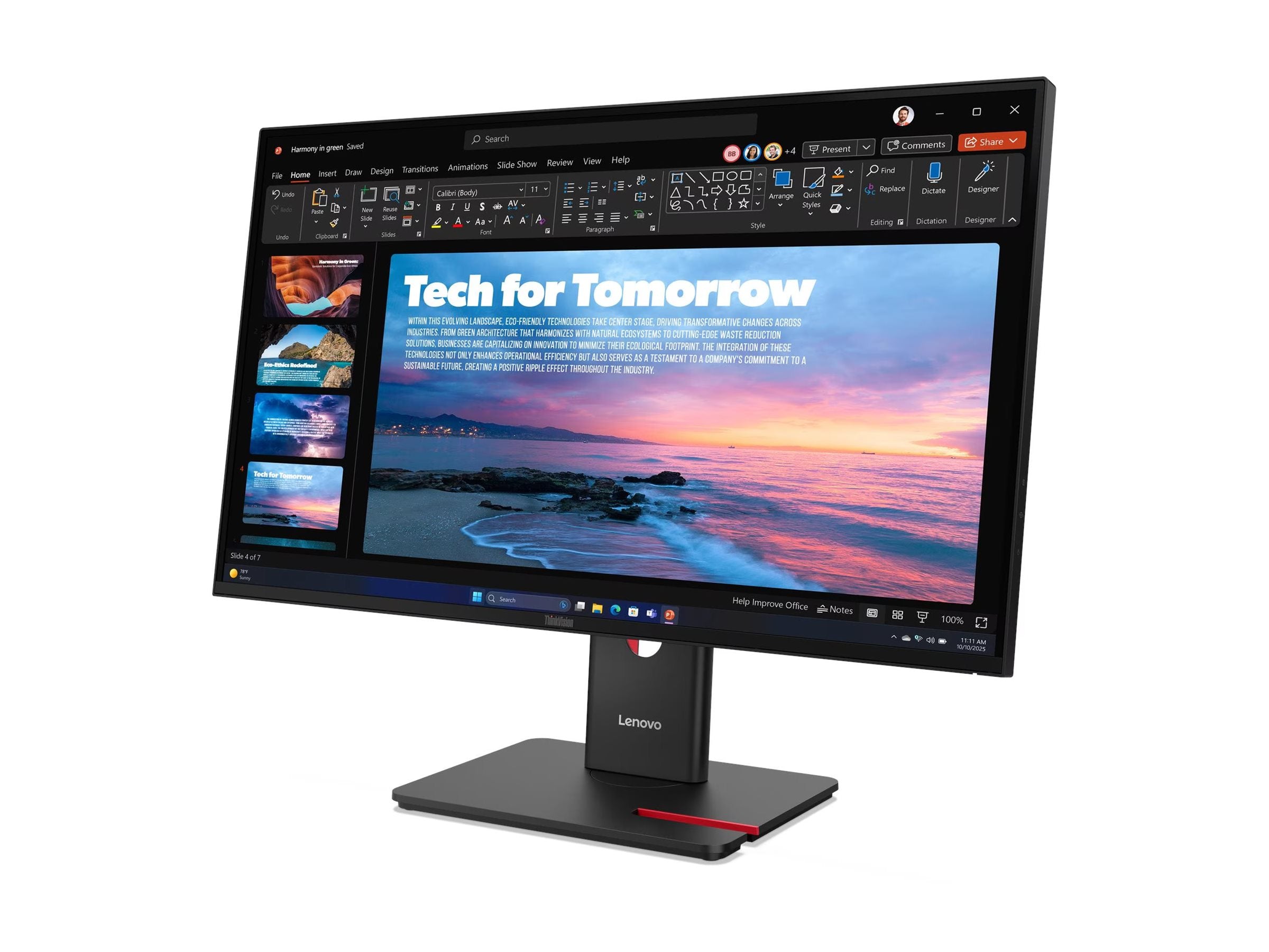 LENOVO ThinkVision T27qd-40 LED Écran 27p 2560x1440 QHD 120Hz IPS 350cd/m2 HDR10 4ms HDMI DisplayPort DaisyChain USB-C Dock 96W