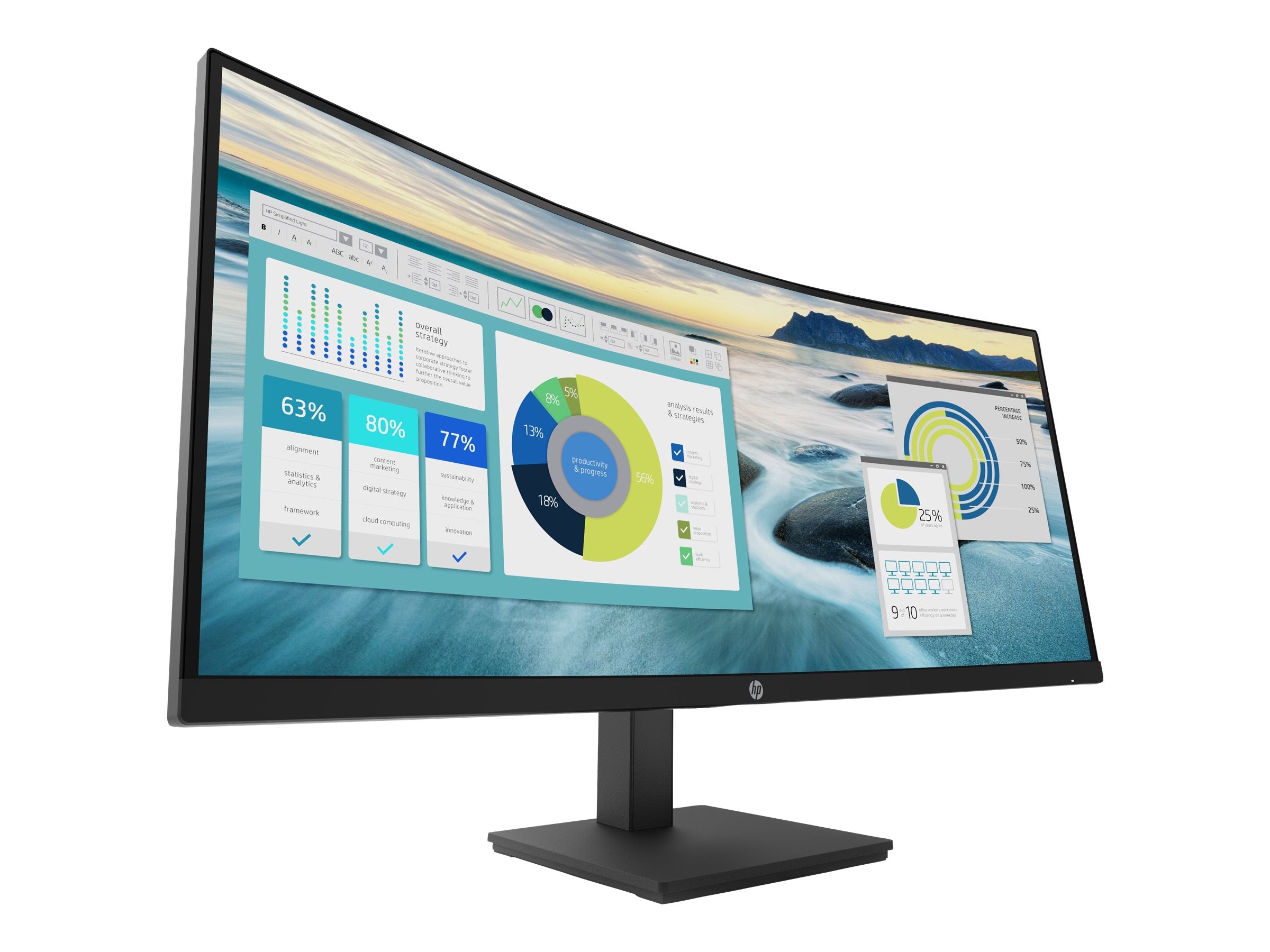 HP Écran incurvé P34hc G4 WQHD 34p WQHD 3440x1440 HDMI USB-C USB port USB hub DisplayPort 3/3/0