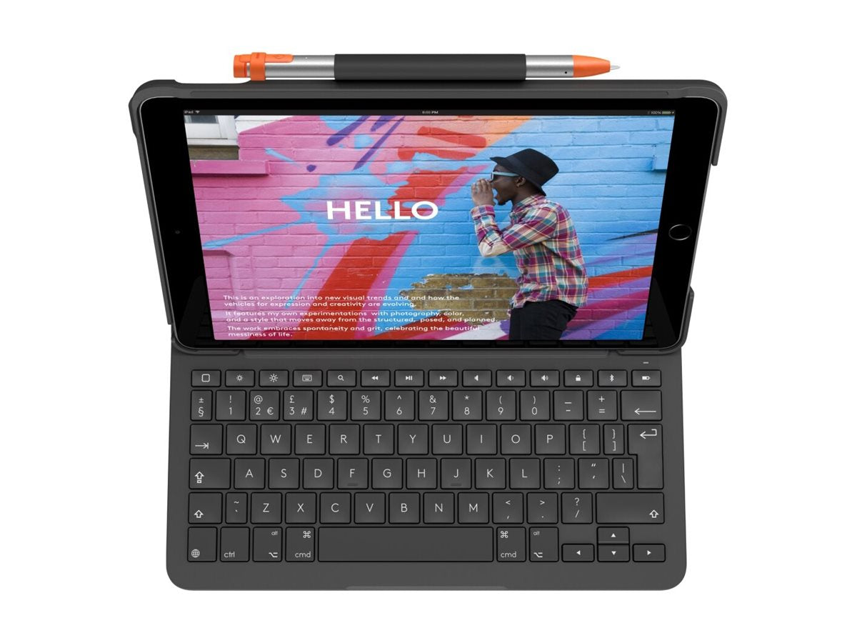 LOGITECH Slim Folio for iPad 7th & 8th generation - Graphite - Fra