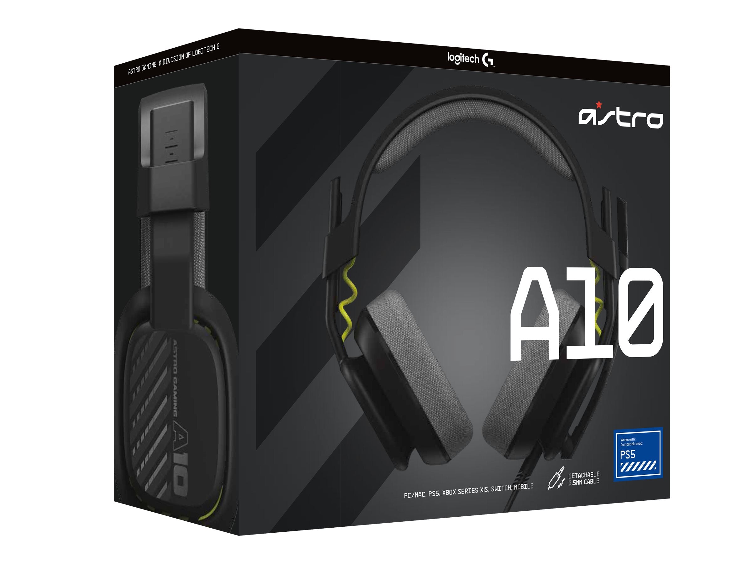 LOGITECH Astro Gaming A10 Gen 2 Headset full size wired 3.5 mm jack black