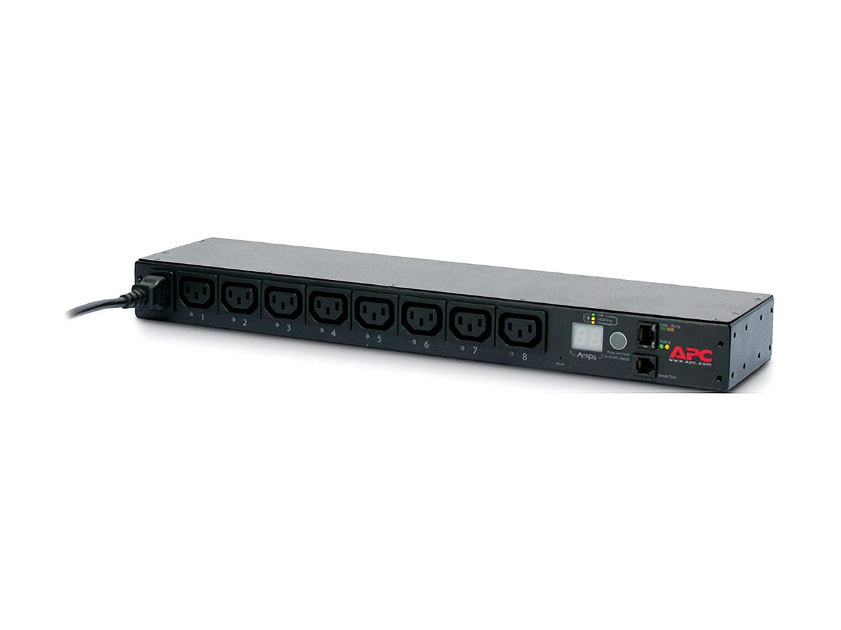 APC Switched Rack PDU AP7920B AC 200/208/230V 2300VA Ethernet input IEC 60320 C14 oc 8 power IEC 60320 C13 1U 19 1.9m cord BK