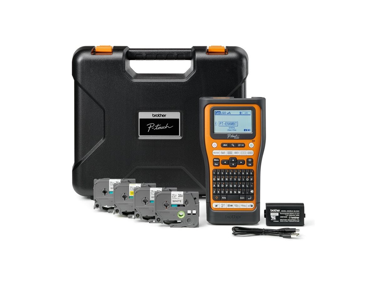 BROTHER Bluetooth connectable electrician labeller 24mm max tape QWERTY keyboard delivered with case and 4 ribbons