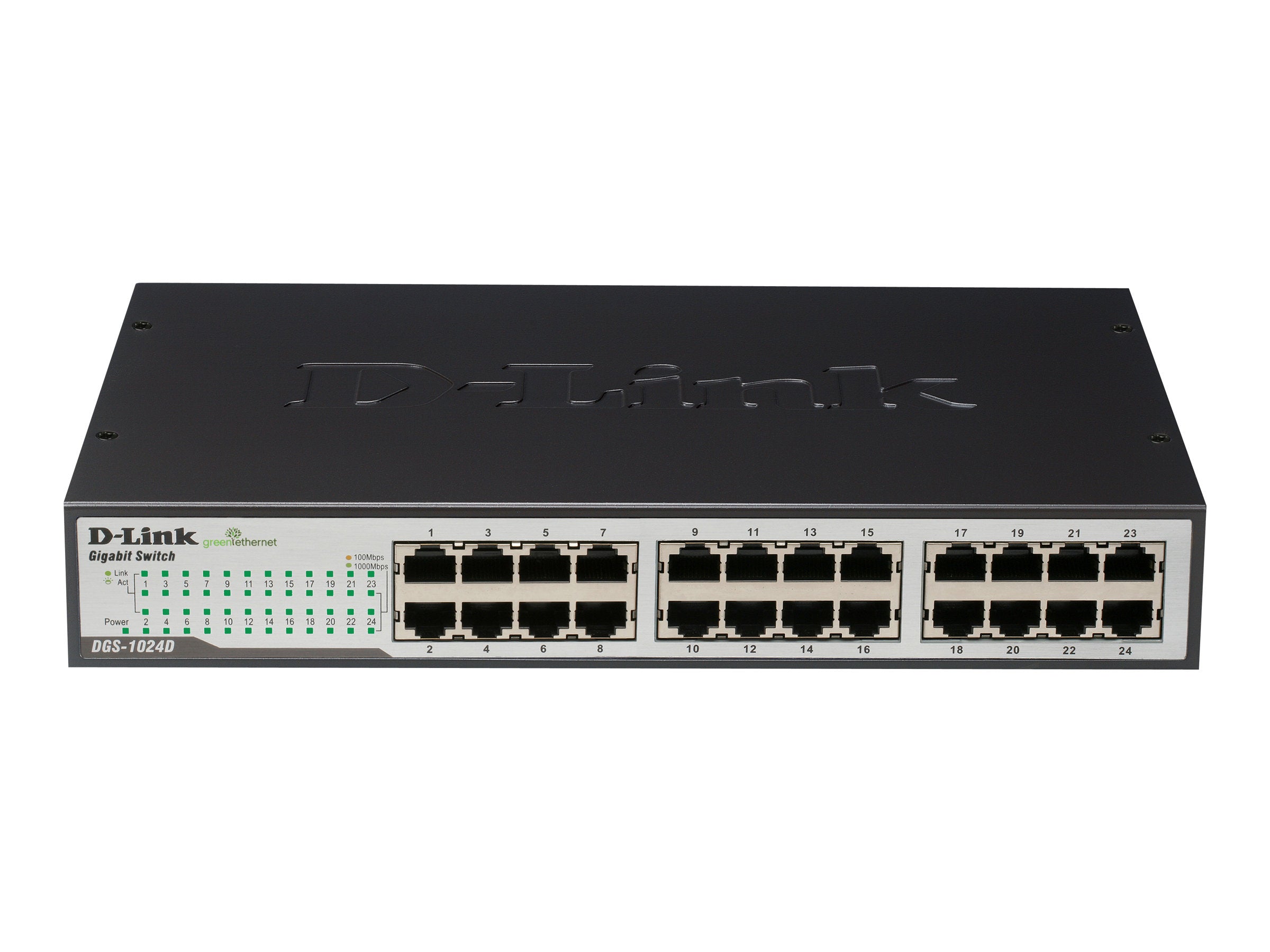 D-LINK SWITCH 24 PORTS 10/100/1000 MBPS RACKABLE - NON MANAGEABLE
