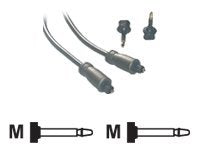 MCL Câble audio optique Toslink mâle / mâle + adaptateur - 5m
