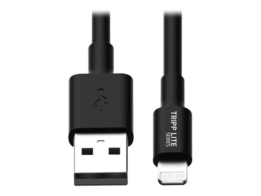EATON TRIPPLITE USB-A to Lightning Sync/Charge Cable MFi Certified - Black M/M USB 2.0 10ft. 3.05m