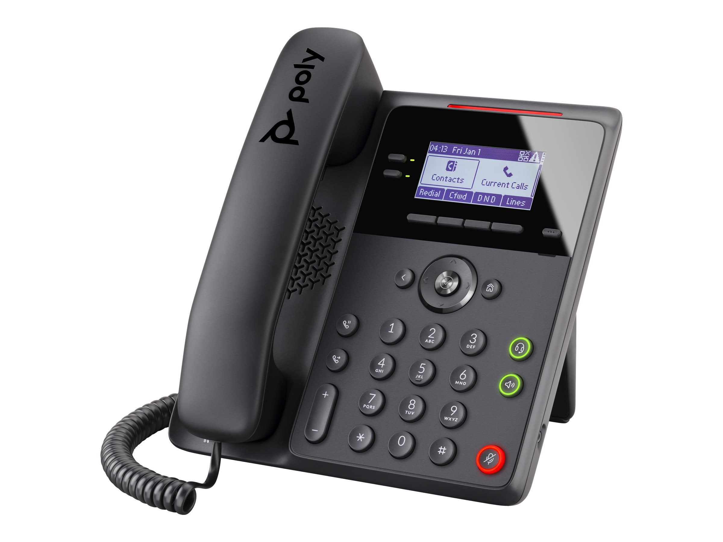 HP Poly Edge B10 IP Phone with Power Supply PRC téléphone fixe Noir 2 lignes LCD