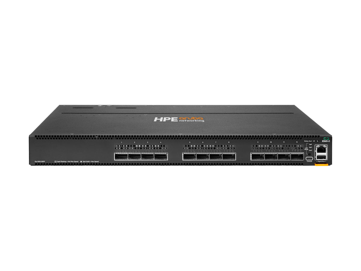 HPE Aruba 8360-12C v2 12-port 100G QSFP+/QSFP28 Front-to-Back 3 Fans 2 AC Bundle