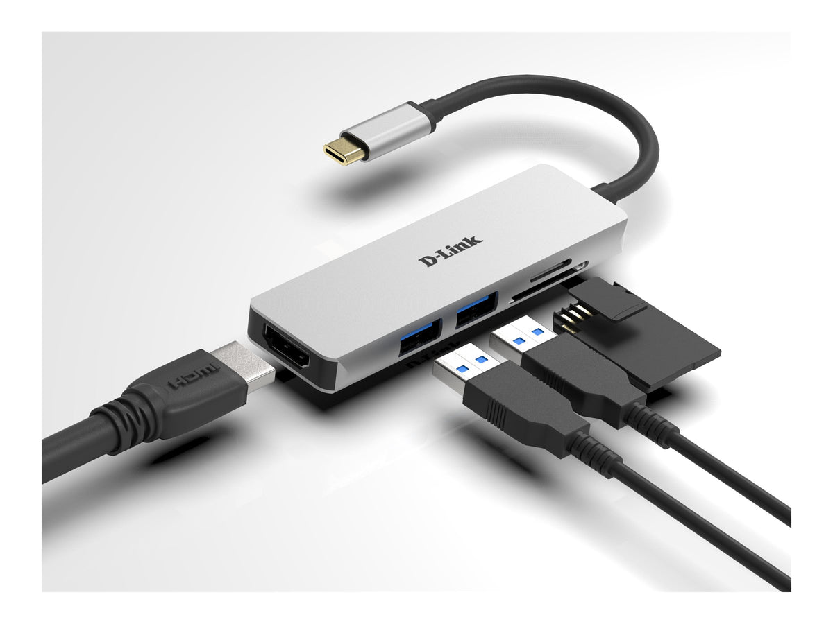 D-LINK USB-C 5-in-1 HDMI SD /microSD card reader