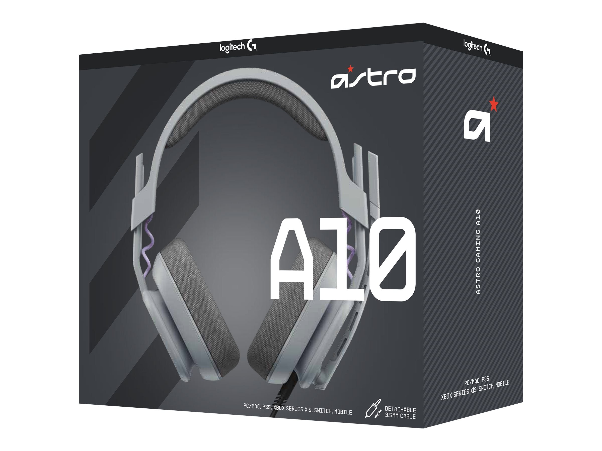 LOGITECH Astro Gaming A10 Gen 2 Headset full size wired 3.5 mm jack grey