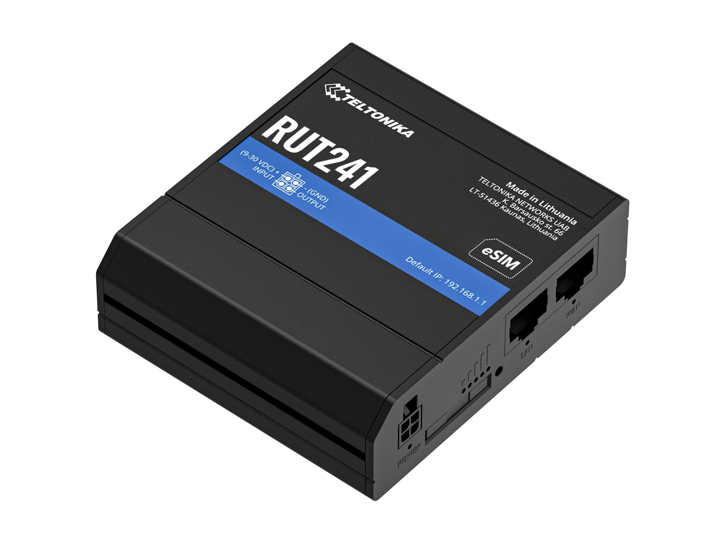 TELTONIKA NETWORKS RUT241 eSIM 4G/LTE/3G/2G GLOBAL Router Universal PSU