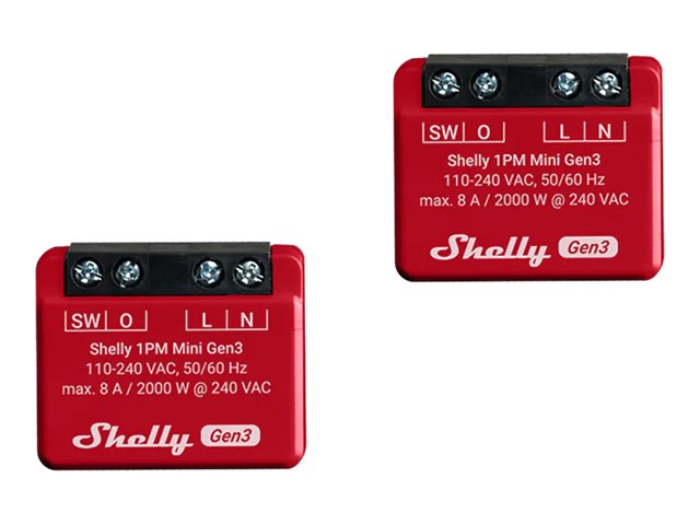 SHELLY 1PM Mini Gen3 2-Pack WLAN PM Switch