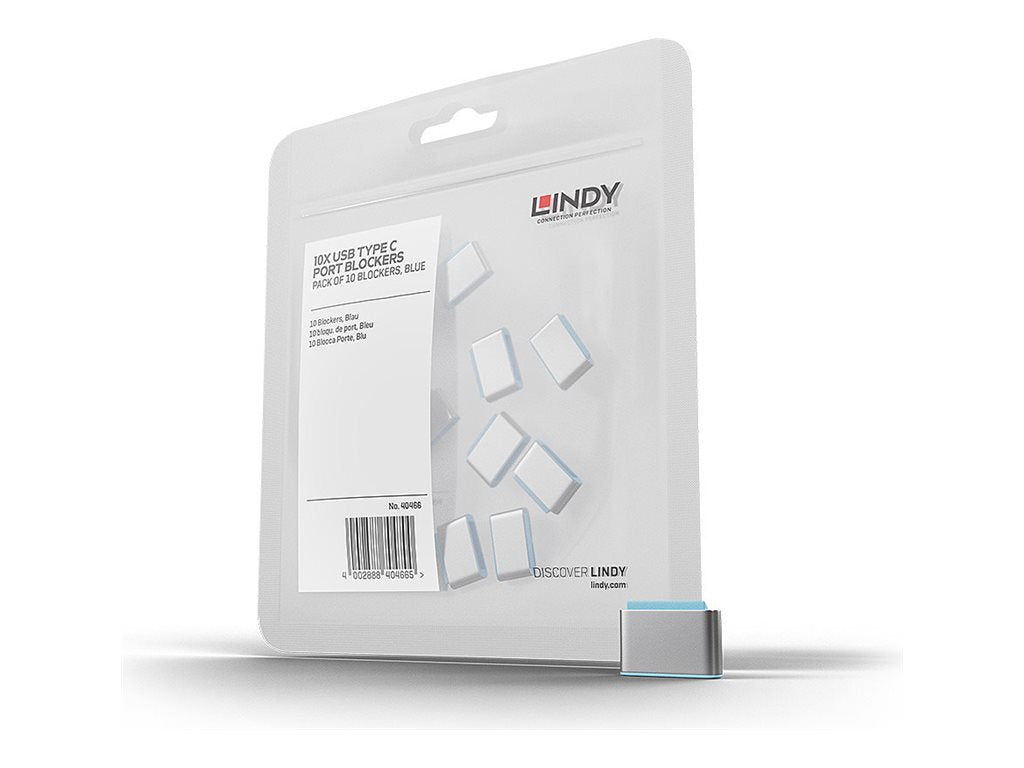 LINDY USB Type C Port Blockers Pack of 10 blue