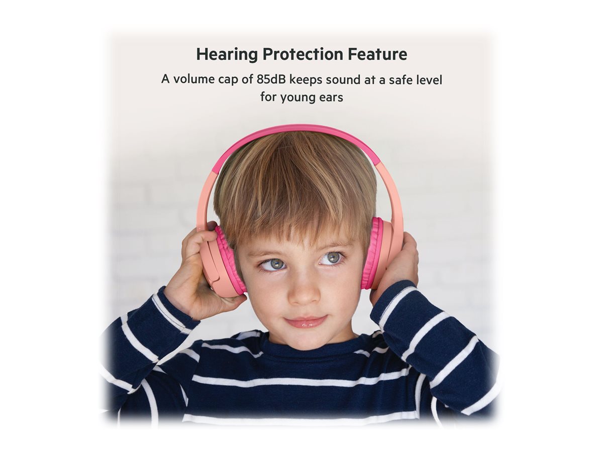 BELKIN SoundForm Mini Wired On-Ear Headphones USB-C & 3.5mm Pink