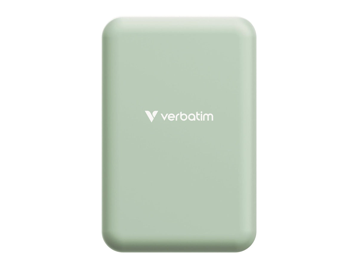 VERBATIM CHARGE N GO ESSENTIALS POWER BANK MAGNETIC WIRELESS 20000MAH GREEN WCF (P)