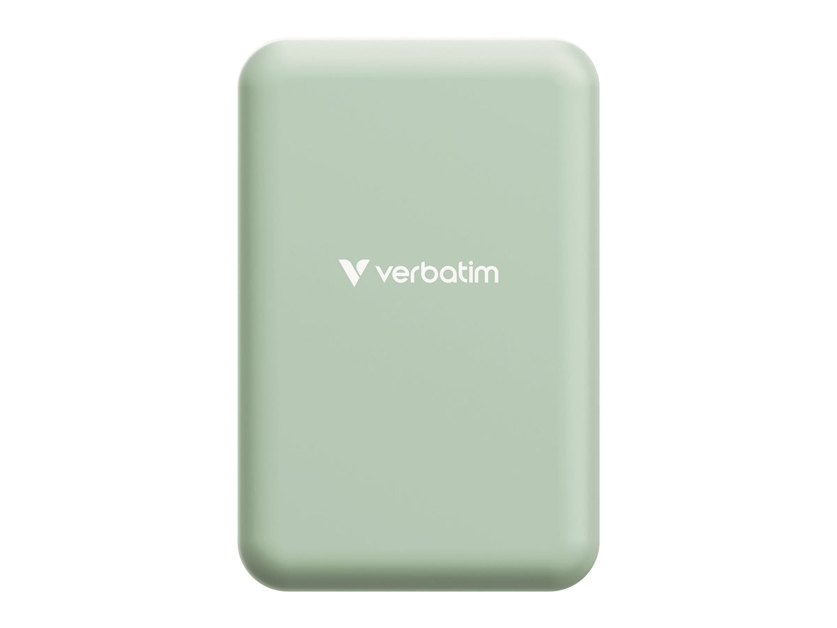 VERBATIM CHARGE N GO ESSENTIALS POWER BANK MAGNETIC WIRELESS 20000MAH GREEN WCF (P)